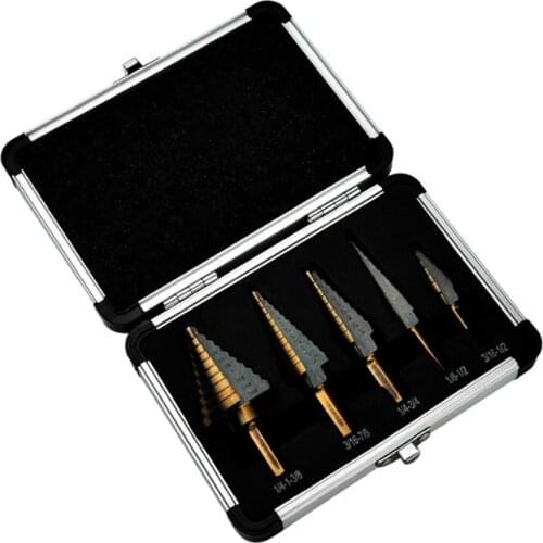 Cobalt Multiple Hole 50 Sizes Step Drill Bit Set Tools Aluminum Case Metal Drilling Tools for Metal Wood Step Cone Drill