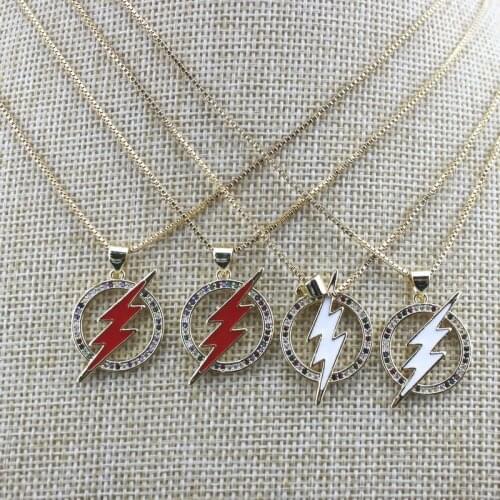 16inch 10str/lot Handmade cz pendant necklace, colorful cz charm accessories, ladies jewelry