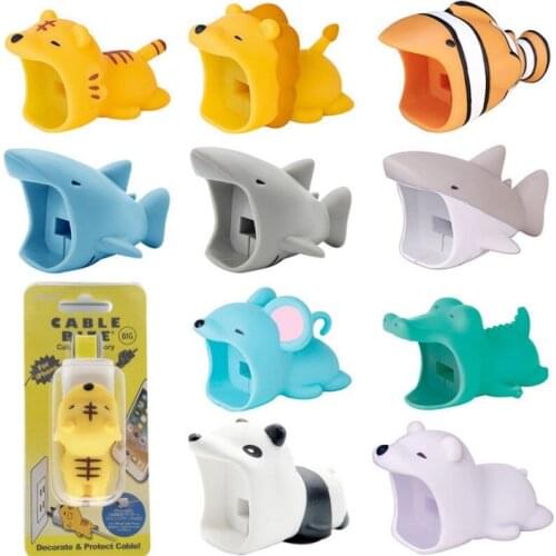 DROPSHIPPIN Big Cable Bite Protector for Iphone Big Cable Chompers Phone holder Accessory Organizer Cute Animal Doll Toy Gift