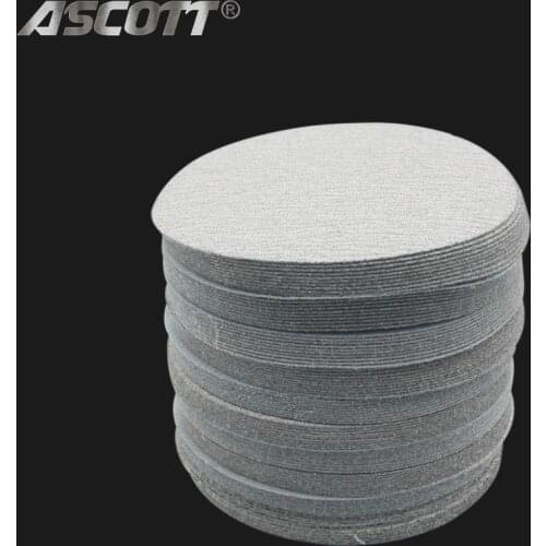 100pcs 4“ 5“ 6" white sand paper polishing pad self-adhesive loop backing polishing disc for angle grinder