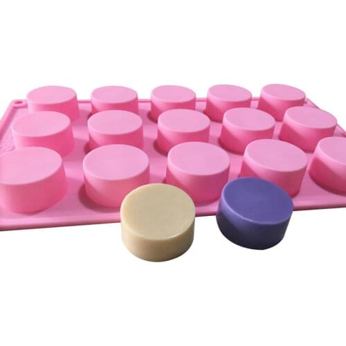 15 Cavities Round Silicone soap mold 3D Craft Handmade Candle Mould Fondant Moulds Cake Baking Molds Mold for Soap making