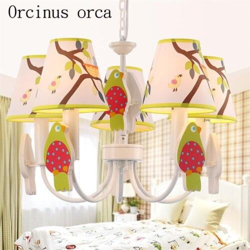 Modern lovely warm childrens room chandeliers boy bedroom Mediterranean creative iron garden led Chandelier free shipping