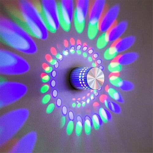 LED Spiral Hole Wall Light 16 Colors With RGB Remote Control Suitable For Hall KTV Bar Home Decoration Art Wall Lamp