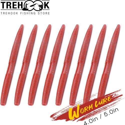 TREHOOK 8pcs/lot Soft Lure Worms For Fishing 101mm 127mm Fennel Flavor Silicone Bait Artificial Crankbaits Fishing Tackle Lure