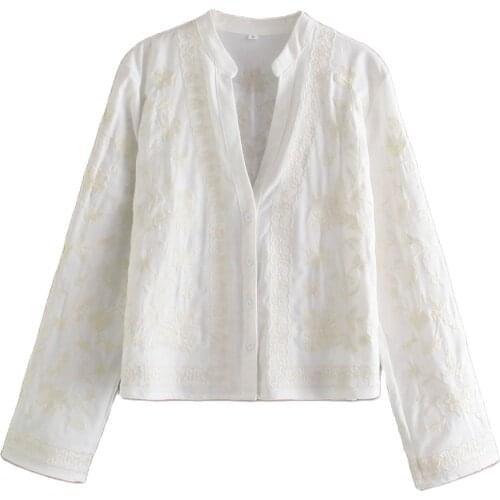 JC·KILIG 2021 Embroidered Cream Top B8290