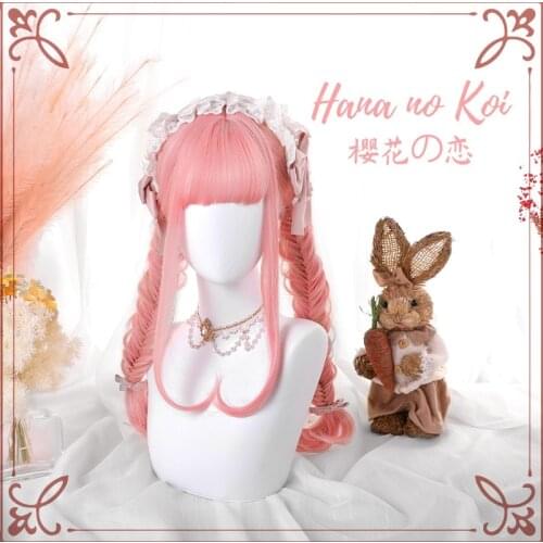 Japanese Soft Cute Girl Gentle Powder Air Bangs Lolita Wig High Temperature Resistant Wig Halloween Carnival