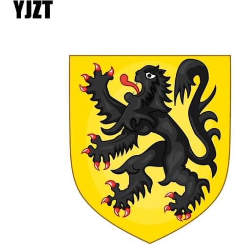 YJZT 9.7CM*11.4CM Funny Belgium Flanders Coat Of Arms Shield Car Sticker Decal 6-2081