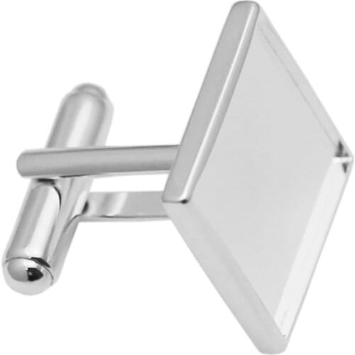 Sterling Silver Square Photo Cufflink Cabochon Setting Silver 925 Cuff Links Valentine Gift 30930