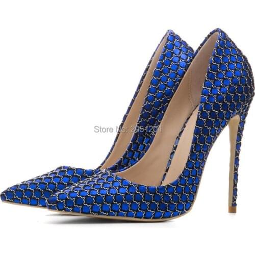 Ladies Chic Blue Dress Shoes Ultra High Heel Nightclub Pumps Sexy Gladiator Shoes Dropship Valentine Shoes Stiletto Size 43