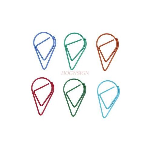 10pcs Simple Paper Water Drop Shape Water Drop Paper Clip Bookmark Cute Colorful Paper Clip Cartoon Hand Account Pin