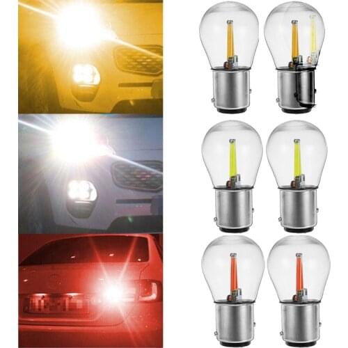 1157 BAY15D Car COB LED Bulb Automobile Turn Signal Light Tail Parking Brake Light Reverse Lamp 12V White Yellow Red