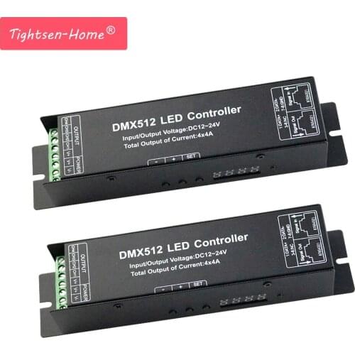 4channels DMX512 LED RGBW Decoder Controller ,DC12-24V RGB dmx512 Driver signal 4 Channel * 4A for LED Strip Light Free shipping