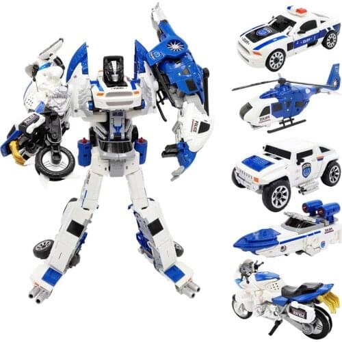 5 IN 1 Cool 45CM Devastator Transformation Toys Boy Robots Car Action Figure City Secure Motorcycle Aircraft Military Model Kid