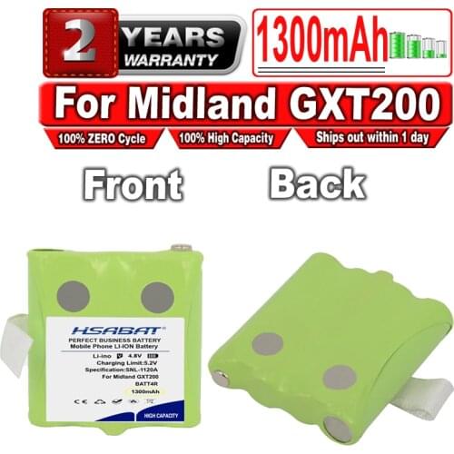 HSABAT 1300mAh BATT4R Battery for Midland GXT200 Walkie-talkie G225 (BATT4R, IXNN4002A, BATT-4R, IXNN4002B, BP40)