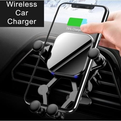 15W Wireless Car Charger Qi Automatic Gravity Sensor Clamp For iPhone Samsung Fast Charging Station Air Vent Holder Phone Stand