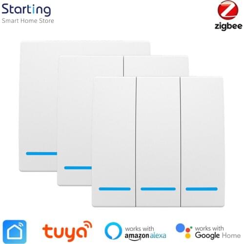 1/2/3 Gang Tuya ZigBee Wireless 6 Scene Switch Push Button Controller Battery Powered Automation Scenario For Tuya Devices