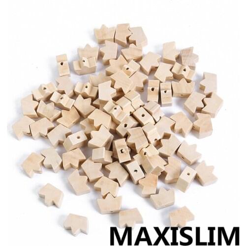 30Pcs/Lot1 Natural Wood Beads Crown Shape Loose Wooden Beads for Kids Necklace Handmade Jewelry Making 3X18mm