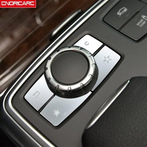 Center Console Multimedia Buttons Sequins Decoration Cover Trim For Mercedes Benz ML GL W166 X166 2012-2015 Car Styling Interior