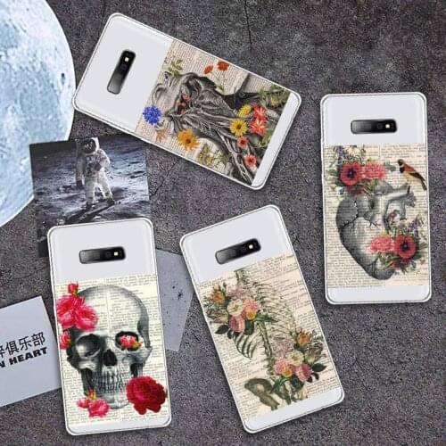Human anatomy organ newspaper Phone Case Transparent Samsung A71 S9 10 20 HUAWEI p30 40 honor 10i 8x xiaomi note 8 Pro 10t 11