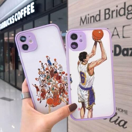 Slam Dunk 1 Phone Case For iPhone 12 11 Mini Pro XR XS Max 7 8 Plus X Matte transparent Purple Back Cover