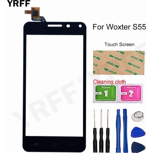 For Woxter S55 Touch Screen Digitizer S55 Front Glass Panel Touch Sensor Assembly Parts 3M Glue Wipes