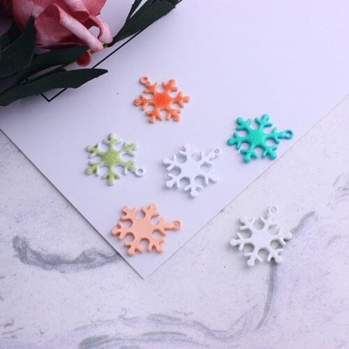 Hot Sale 10pcs DIY fashion charms gift enamel snowflake alloy pendant making hair bracelet necklace clothing jewelry Accessories