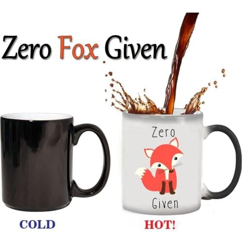 Cute zero fox given coffee mugs cup heat sensitive magic changing color mug best gift for your friends and yourself