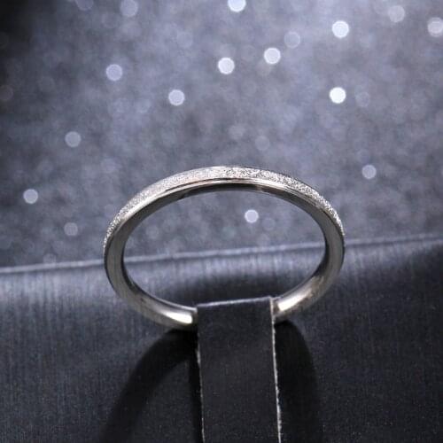 MOREDEAR 2mm Silver Color Brush Finish Titanium Stainless Steel Ring for Women Tail Ring