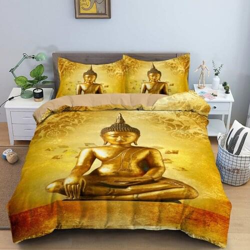Sitting Meditation Buddha Bedding Set Single Twin King Queen Duvet Cover With PIllowcase 2/3pcs Bedclothes Customize