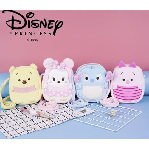 Disney Plush Minnie Kawaii Girls Coin Purse Lovely Cute Cartoon Pouch Women Small Wallet Soft Money Bag Kids Birthday Gift