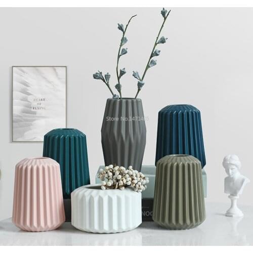 Nordic ins style home creative wine cabinet decoration vase ornaments restaurant table dried flowers floral ceramic vase