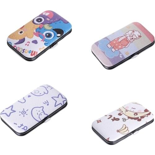 Nail Clippers Stainless Cartoon Pattern Portable Case with Beauty Care Tools Grooming Kit Stainless Steel Manicure Set
