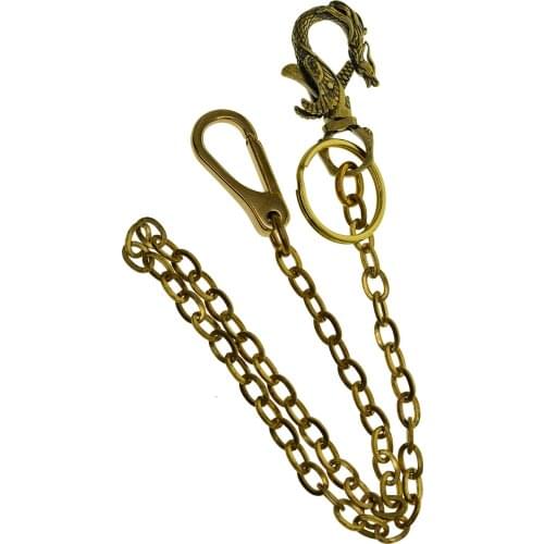 Brass wonder Arabian phoenix bird Cross link Square chain Spring snap hook connector wallet jean chain keychains FOB EDC gift