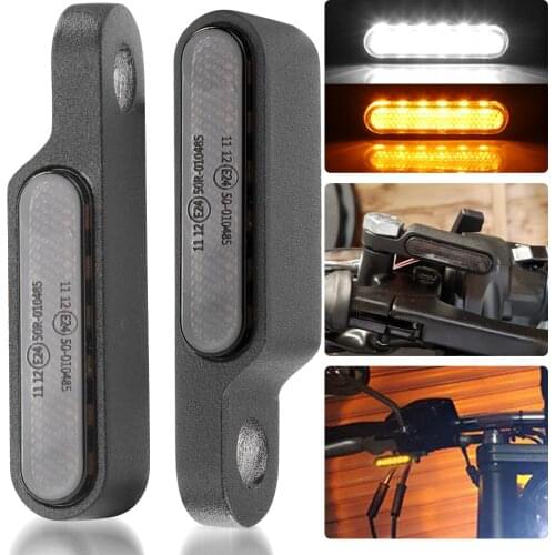 2PCS Motorcycle signal lamp Indicators Amber LED Turn Signal Light Handlebar Blinker Aluminum Alloy Black/Chorme DC 12V