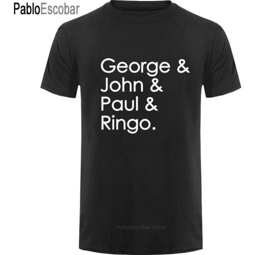 George & John & Paul & Ringo - Mens T-Shirt - 31 Colours - Free UK P+P - S-XXL Print T Shirt Mens Short Sleeve Hot Black Style