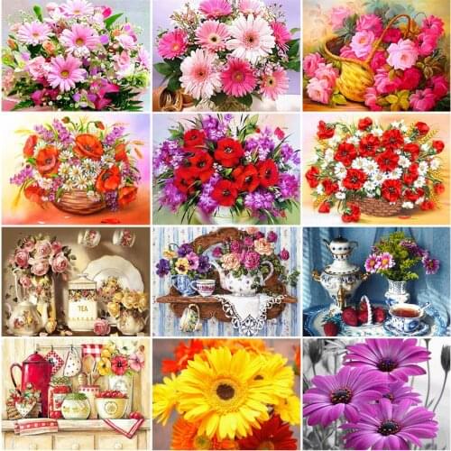 5D DIY Diamond Painting Flower Rhinestone Art Picture Diamond Embroidery Cross Stitch Kit Mosaic Handmade Home Decoration Gift