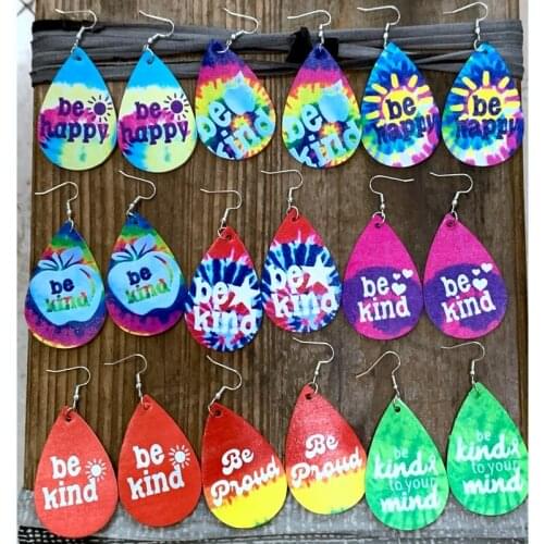 New 20 Styles Be Kind Earth Day Earrings Rainbow Teacher Earrings Be Happy Be Proud Teardrop Earrings