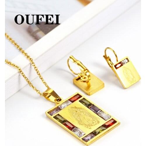 OUFEI Womens stainless steel jewelry set gold luxury fashion jewelry Indian wedding jewelry set accessories wholesale