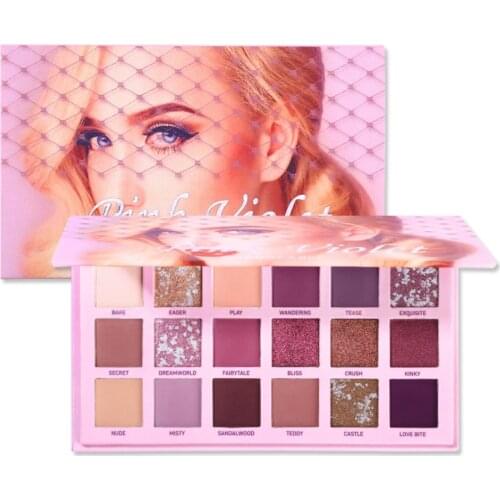 Changeable Pink Violet Nude Eye Shadow Palette Makeup 18 Colors Matte Shimmer Glitter Eyeshadow Powder Waterproof Pigment