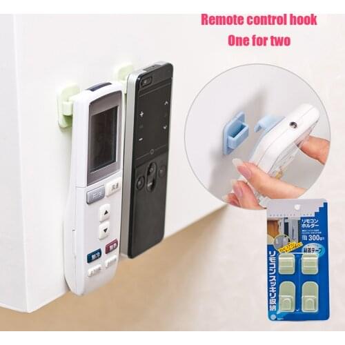 4pcs/set Plastic Remote Control Sticky Hooks Self Adhesive Wall Storage Hanger Ties Bag Hanger Hanging Racks