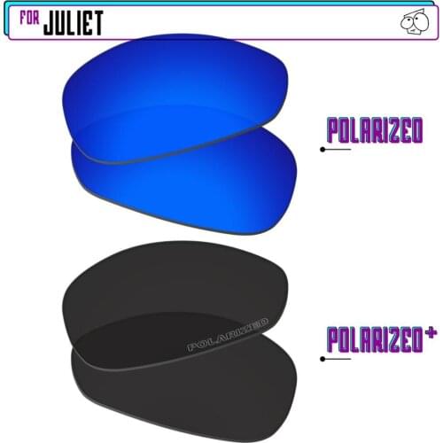 EZReplace Polarized Replacement Lenses for - Oakley Juliet Sunglasses - Black P Plus-Navy P