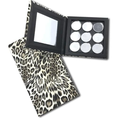 New PU Leopard Print Cosmetics Empty Magnet Box DLY Free Combination Storage Eyeshadow Lipstick Blush Magnet Plate