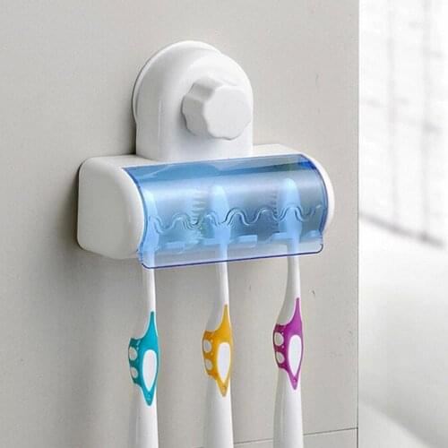 5 Racks Dust-proof Toothbrush Holder for the Bathroom Kitchen Family Holder For Toothbrushs Suction Holder Wall Stand Hook