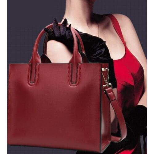 New Solid Color Retro Mass Luxury Fashion Women Handbag Soft Leather Cow Leather First Layer Cowhide Leisure Lady Shoulder Bags