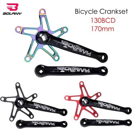 BOLANY Folding Bike Crankset 130BCD Ultralight 170mm Square Crank Aluminum Alloy Bicycle Crank Chainwheel Parts Accessories