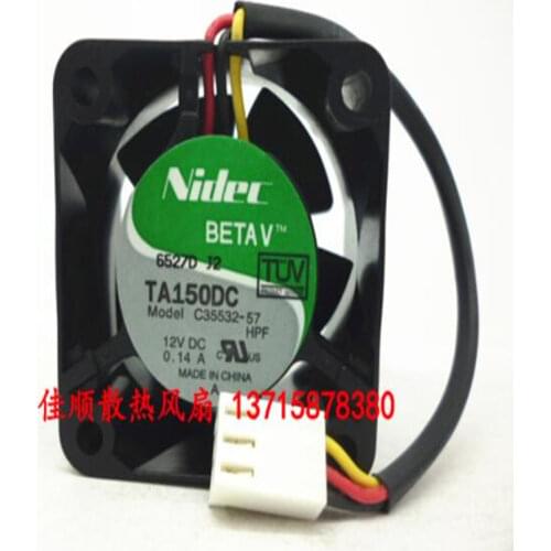 Nidec 40*40*28 TA150DC C35532-57 12V 0.14 1U server version three line speed double fan