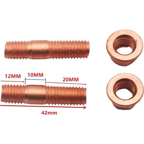 Exhaust Studs & Nuts M10x1.5 Manifold Flange 2 Studs & 2 Nuts (42mm LONG)