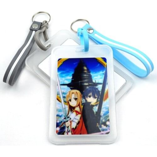 Anime Sword Art Online SAO Transparent Keychain Id Card Holder Credit Bank Card Protective Case Student Bus Card Card Cover