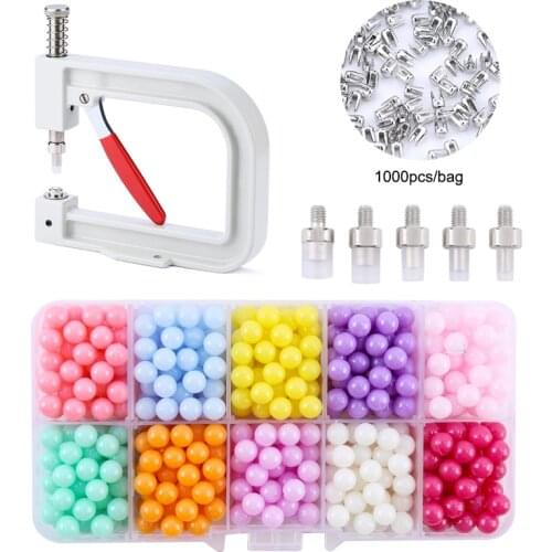 QIAO Pearl Setting Machine Pearl Tools,DIY Handmade Pearl Rivet Buttons for Hats/Shoes/Clothes/Bags,Beads DIY Accessories