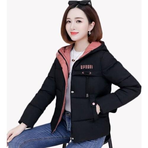Winter Coat Women 2021 Fashion Winter Jacket Women Cotton padded Parka Outwear Hooded Short Female Jacket Coat Plus Size M-4XL